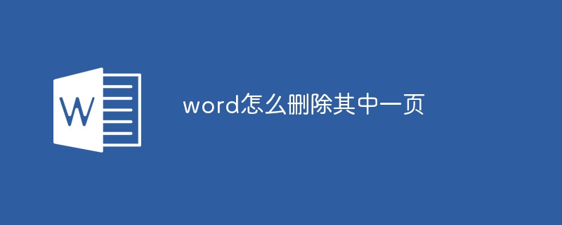 word怎么刪除其中一頁(yè)