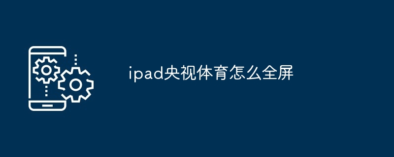 ipad央視體育怎么全屏