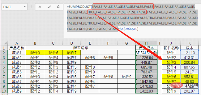 Excel函數(shù)學習之利用求和函數(shù)計算復雜的產品成本