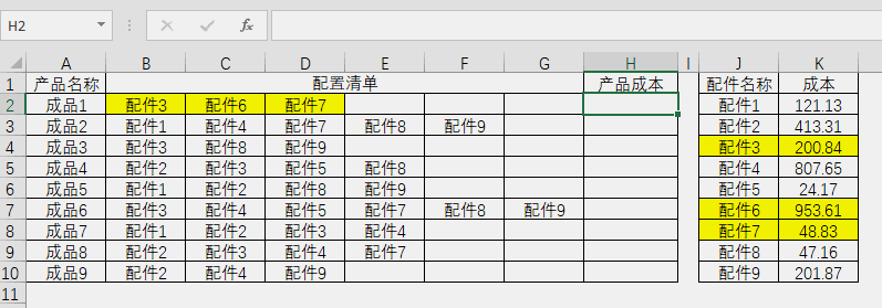 Excel函數(shù)學習之利用求和函數(shù)計算復雜的產品成本