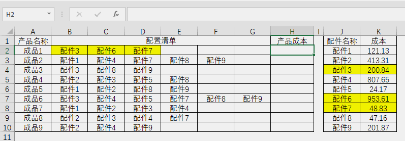 Excel函數(shù)學習之利用求和函數(shù)計算復雜的產品成本