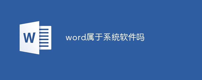 word屬于系統(tǒng)軟件嗎