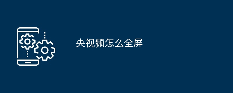央視頻怎么全屏