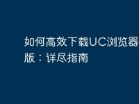 如何高效下載UC瀏覽器電腦版：詳盡指南-路由網(wǎng)