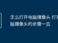 怎么打開電腦攝像頭 打開電腦攝像頭的步驟一覽-路由網