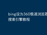 bing設(shè)為360極速瀏覽器默認(rèn)搜索引擎教程-路由網(wǎng)