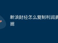 新浪財(cái)經(jīng)怎么復(fù)制利潤表數(shù)據(jù)-路由網(wǎng)